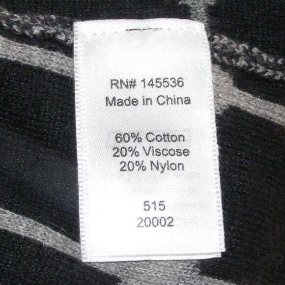 new COLDWATER CREEK Cardigan, XS/4-6 Windowpane, 3/4 sleeves, Gray & Black - Picture 12 of 13